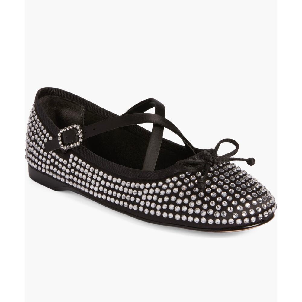 Sam Edelman Circus NY Zuri Embellished Ballet Flat Black w/ Silver Rhinestones 9